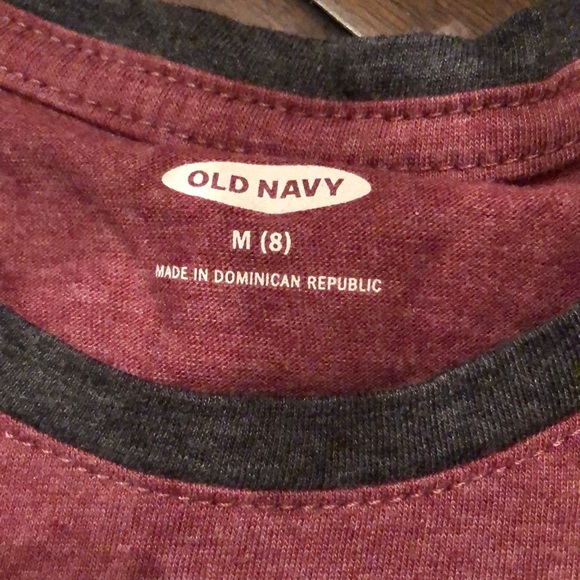 Old Navy “Intelligence Is Beautiful” Short Sleeved Grey Collar, Wine T-Shirt - Picture 2 of 7